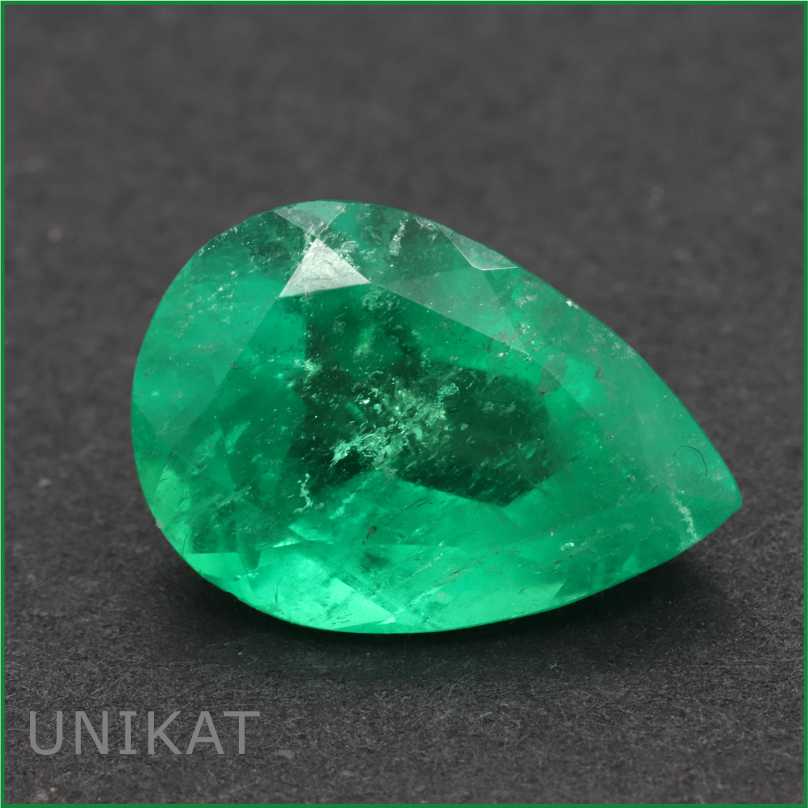 Smaragd Edelstein Schmuckstein Tropfenform 3,60 ct. UNIKAT