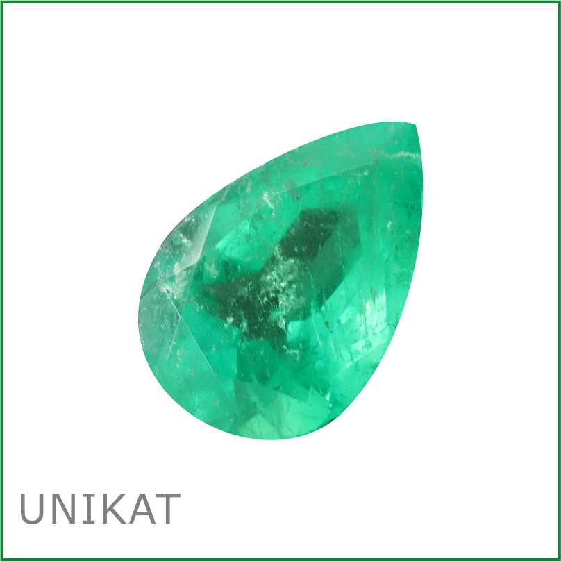 Smaragd Schmuckstein Tropfenform 3,60 ct. UNIKAT
